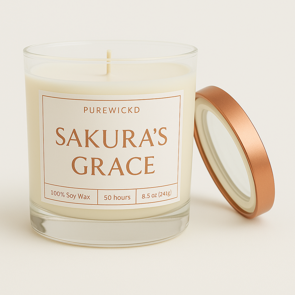 Sakura's Grace Soy Wax Candle - PureWickd