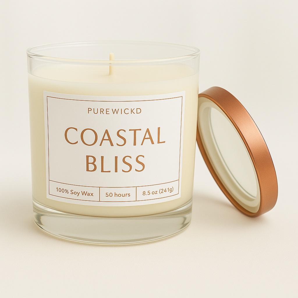 Coastal Bliss Soy Wax Candle - PureWickd